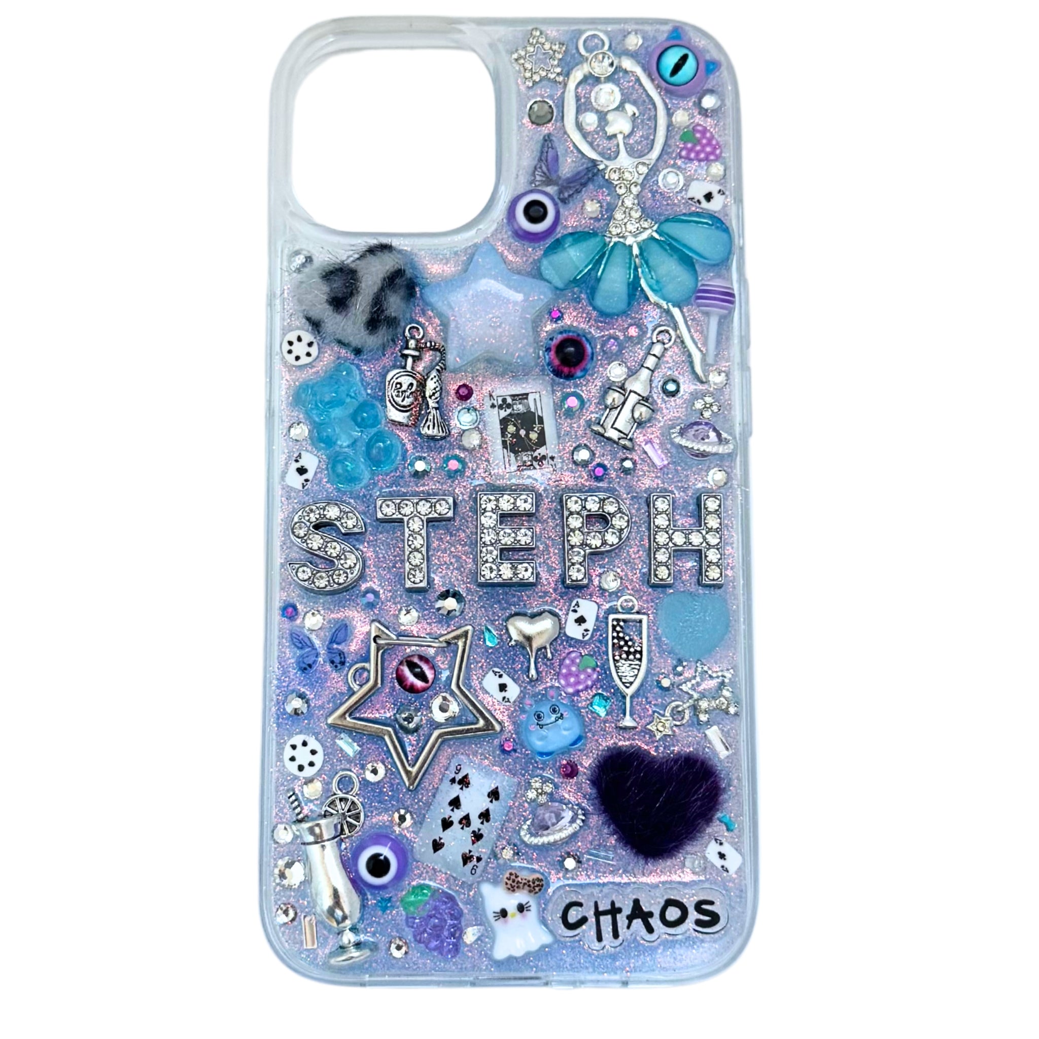 Example photo of Chaos Cases lavender custom charm phone case