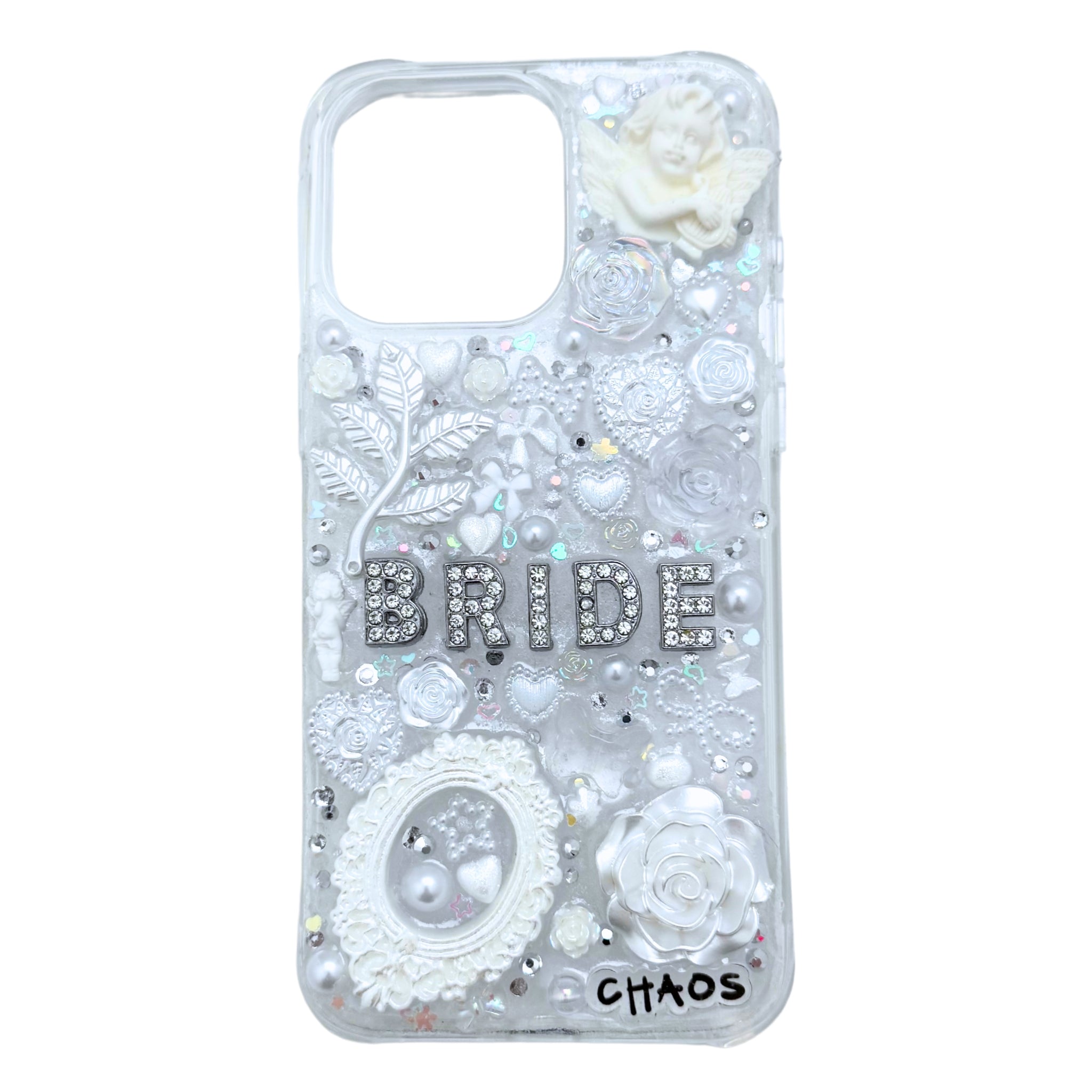 Example of Chaos Cases bridal phone case on iPhone