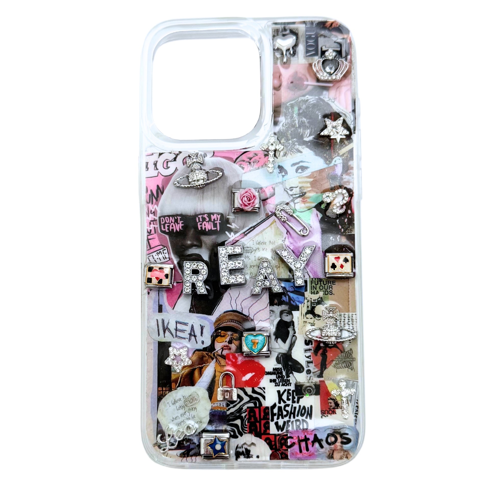 Example photo of Chaos Cases collage custom charm phone case