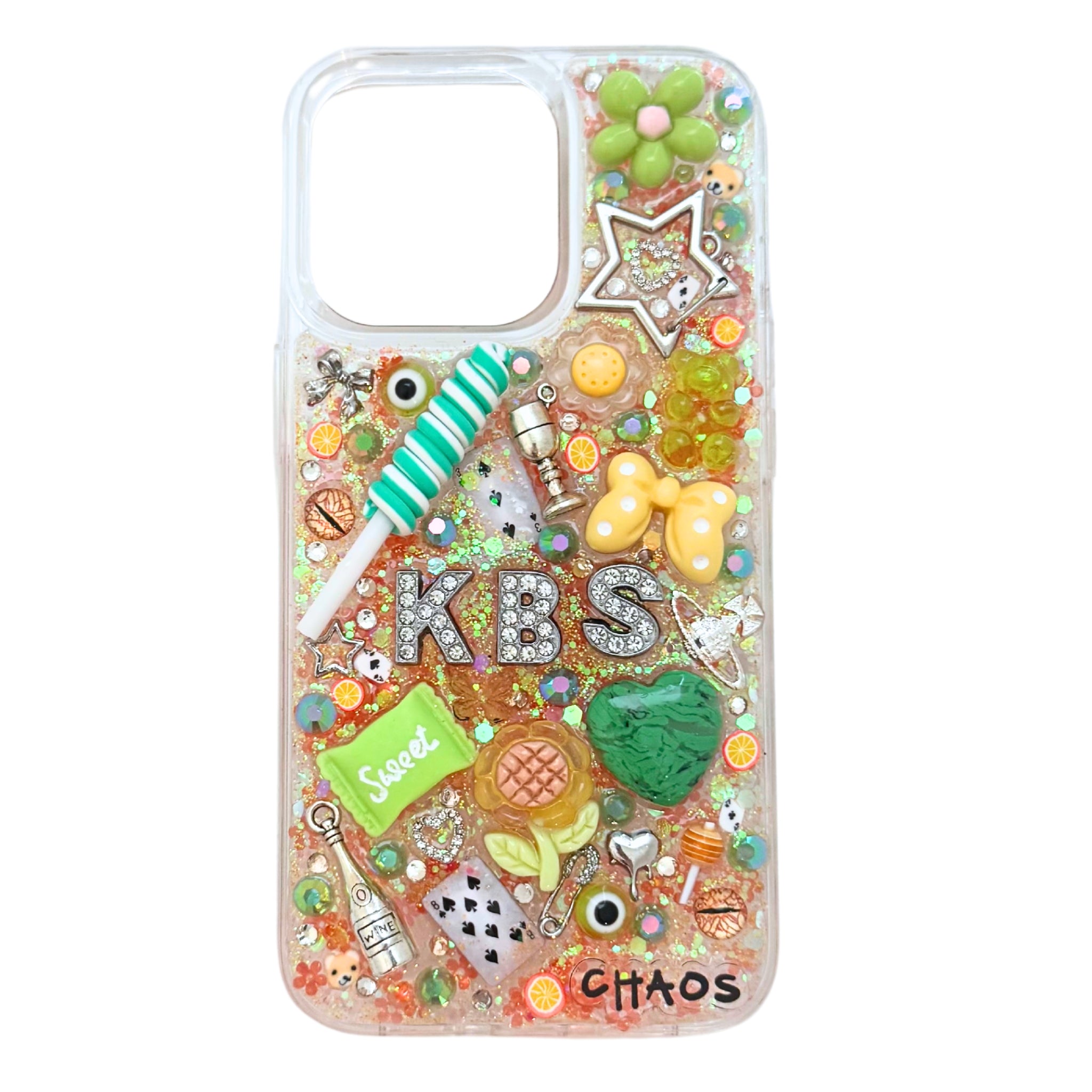 Example photo of Chaos Cases orange flower custom charm phone case