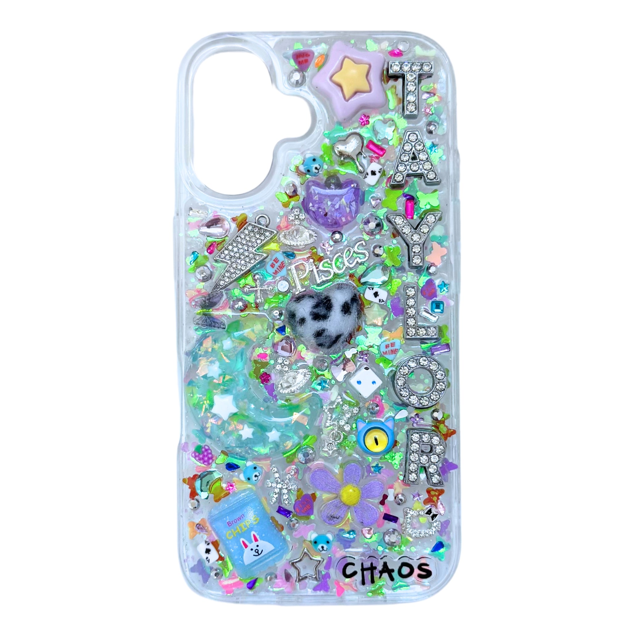 Example photo of Chaos Cases holographic custom charm phone case