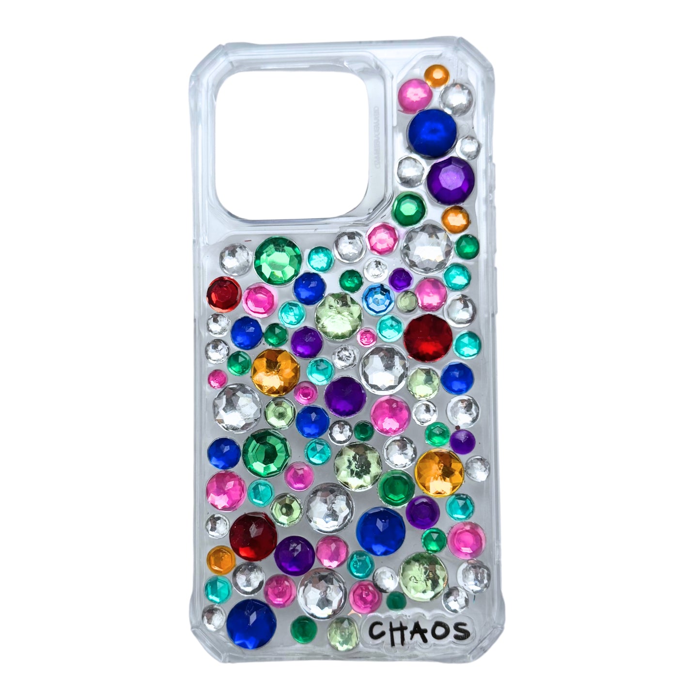 Example of Chaos Cases rhinestone phone case on iPhone